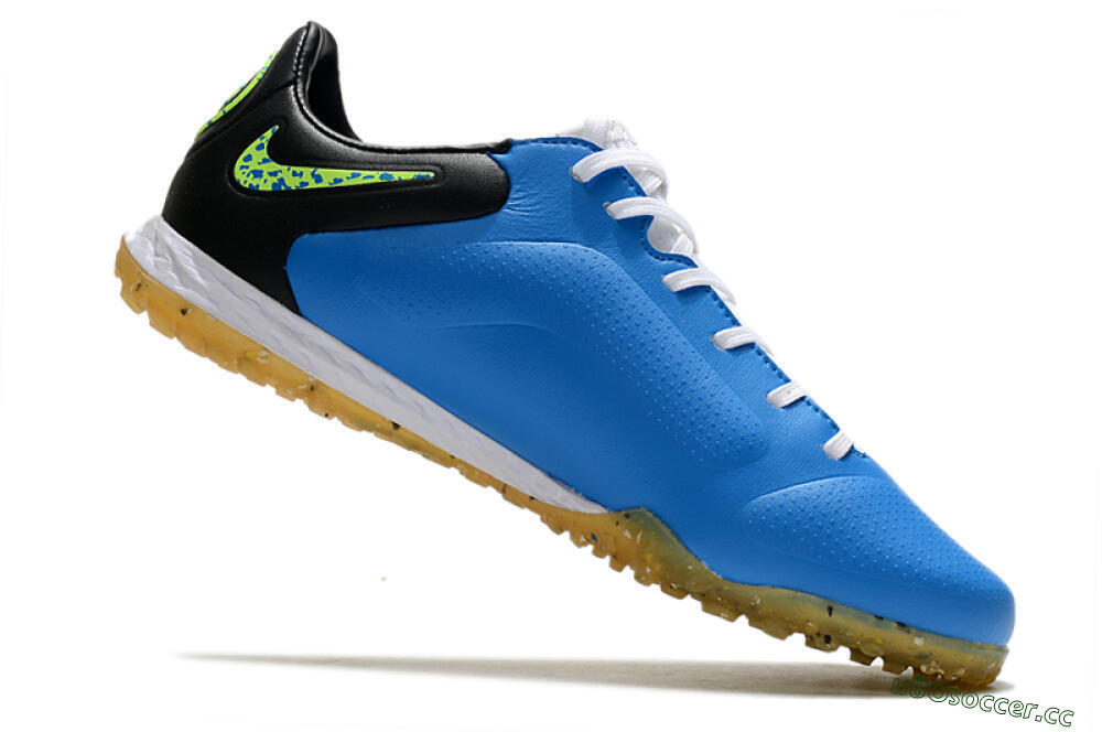 Men's Nike React Tiempo Legend 9 Pro TF Artificial Turf Low-Tops Football Shoes - Blue/Black/Yellow 4