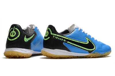 Men's Nike React Tiempo Legend 9 Pro TF Artificial Turf Low-Tops Football Shoes - Blue/Black/Yellow