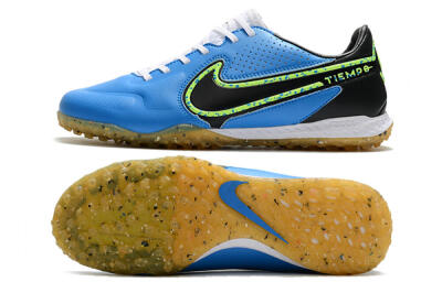 Men's Nike React Tiempo Legend 9 Pro TF Artificial Turf Low-Tops Football Shoes - Blue/Black/Yellow