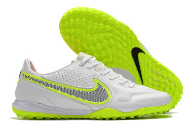 Men's Nike React Tiempo Legend 9 Pro TF Artificial Turf Low-Tops Football Shoes - White/Yellow/Black