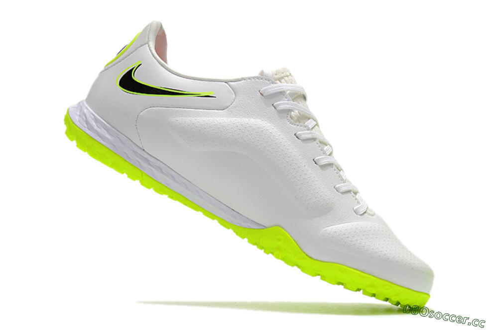 Men's Nike React Tiempo Legend 9 Pro TF Artificial Turf Low-Tops Football Shoes - White/Yellow/Black 4