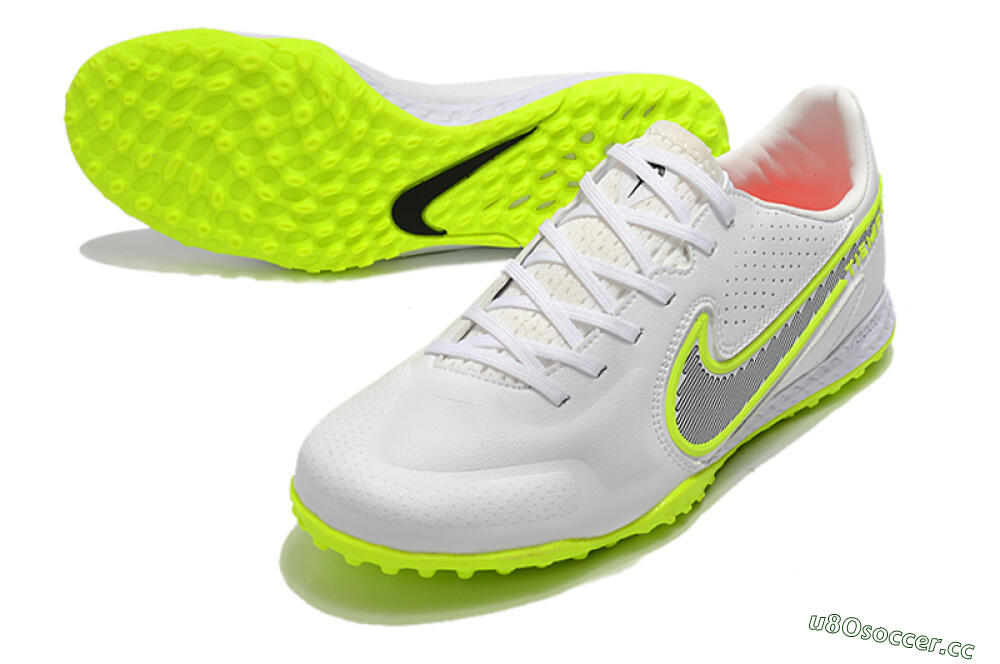 Men's Nike React Tiempo Legend 9 Pro TF Artificial Turf Low-Tops Football Shoes - White/Yellow/Black 3
