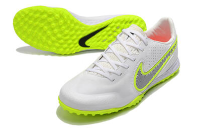 Men's Nike React Tiempo Legend 9 Pro TF Artificial Turf Low-Tops Football Shoes - White/Yellow/Black
