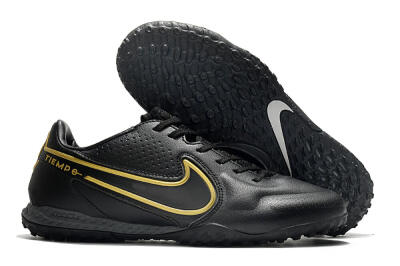 Men's Nike React Tiempo Legend 9 Pro TF Artificial Turf Low-Tops Football Shoes - Black/Gold/White