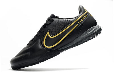 Men's Nike React Tiempo Legend 9 Pro TF Artificial Turf Low-Tops Football Shoes - Black/Gold/White