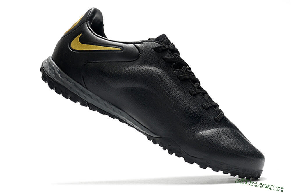 Men's Nike React Tiempo Legend 9 Pro TF Artificial Turf Low-Tops Football Shoes - Black/Gold/White 4