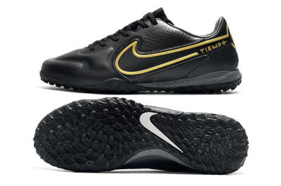 Men's Nike React Tiempo Legend 9 Pro TF Artificial Turf Low-Tops Football Shoes - Black/Gold/White