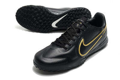 Men's Nike React Tiempo Legend 9 Pro TF Artificial Turf Low-Tops Football Shoes - Black/Gold/White