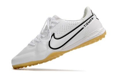 Men's Nike React Tiempo Legend 9 Pro TF Artificial Turf Low-Tops Football Shoes - White/Black/Brown