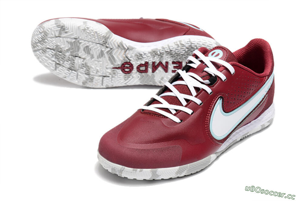 Men's Nike React Tiempo Legend 9 Pro IC Indoor & Futsal Low-Tops Football Shoes - Red/White/Jade 3