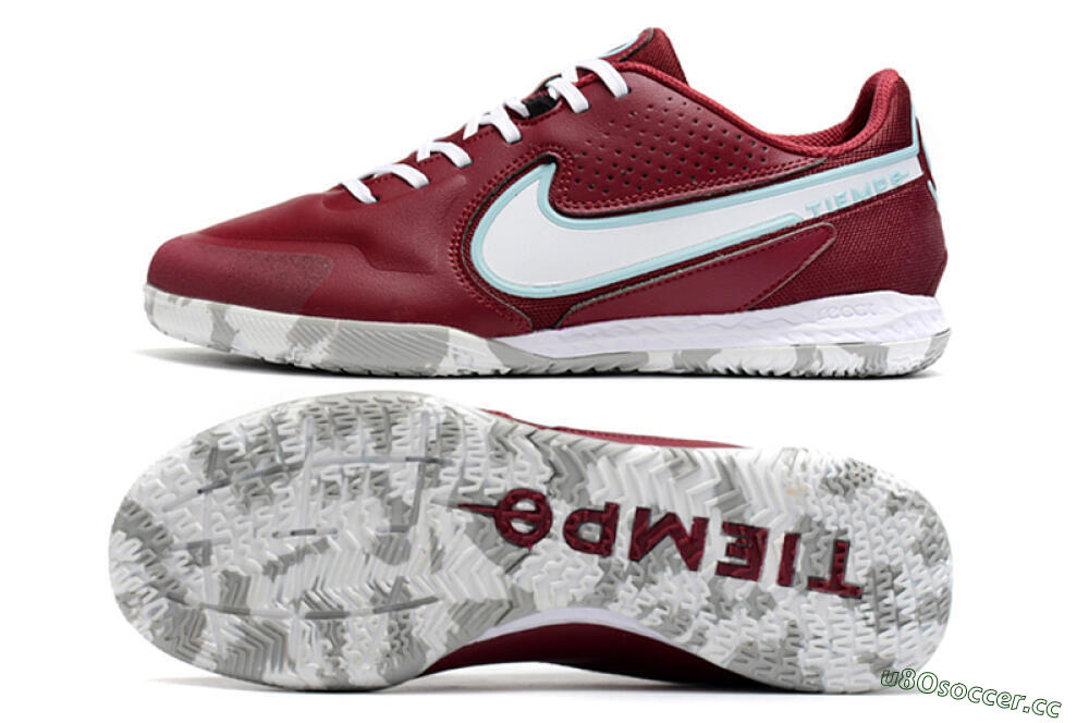 Men's Nike React Tiempo Legend 9 Pro IC Indoor & Futsal Low-Tops Football Shoes - Red/White/Jade 1