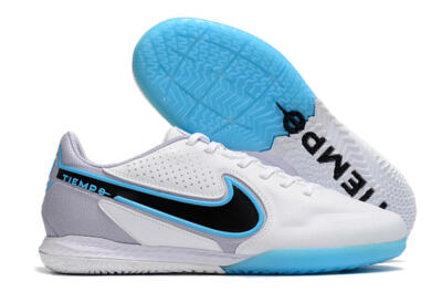 Men's Nike React Tiempo Legend 9 Pro IC Indoor & Futsal Low-Tops Football Shoes - White/Blue/Black