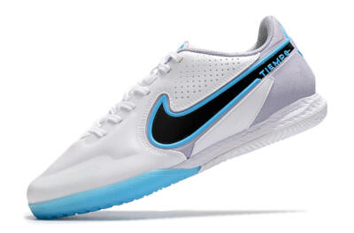 Men's Nike React Tiempo Legend 9 Pro IC Indoor & Futsal Low-Tops Football Shoes - White/Blue/Black