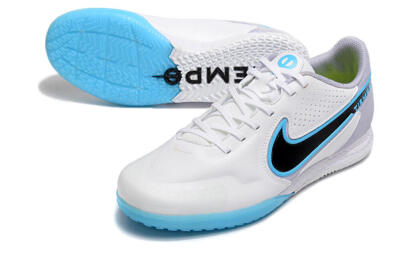 Men's Nike React Tiempo Legend 9 Pro IC Indoor & Futsal Low-Tops Football Shoes - White/Blue/Black