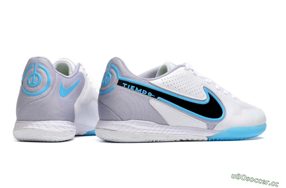 Men's Nike React Tiempo Legend 9 Pro IC Indoor & Futsal Low-Tops Football Shoes - White/Blue/Black 6