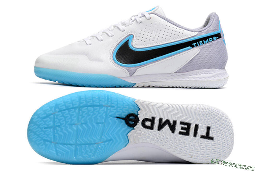 Men's Nike React Tiempo Legend 9 Pro IC Indoor & Futsal Low-Tops Football Shoes - White/Blue/Black 1