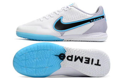 Men's Nike React Tiempo Legend 9 Pro IC Indoor & Futsal Low-Tops Football Shoes - White/Blue/Black