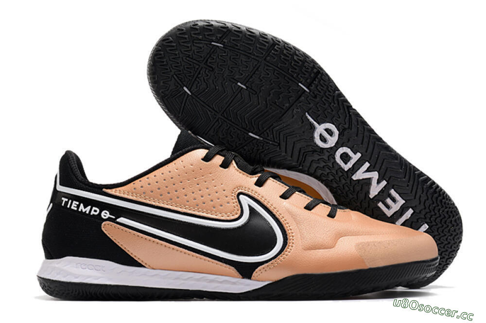 Men's Nike React Tiempo Legend 9 Pro IC Indoor & Futsal Low-Tops Football Shoes - Gold/Black/White 2