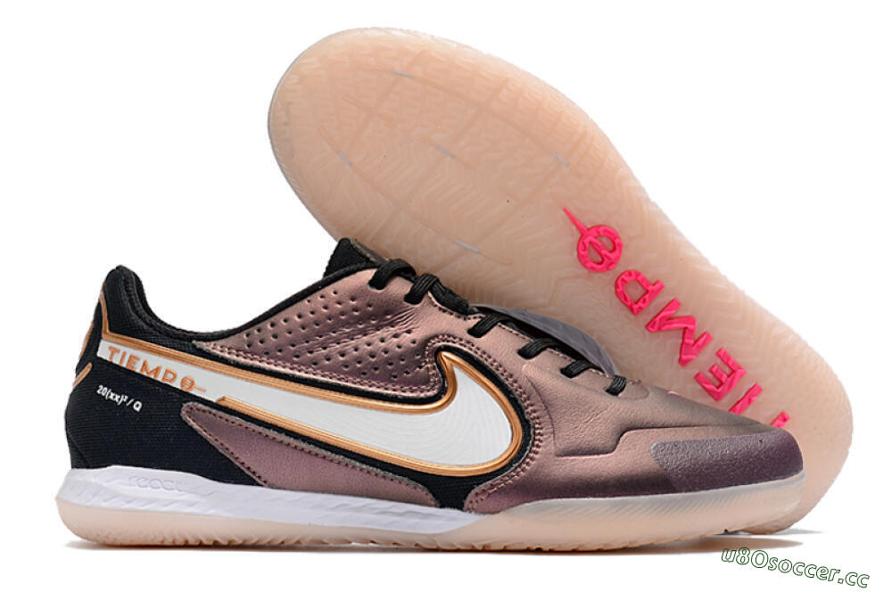 Men's Nike React Tiempo Legend 9 Pro IC Indoor & Futsal Low-Tops Football Shoes - Gold/White/Black 2