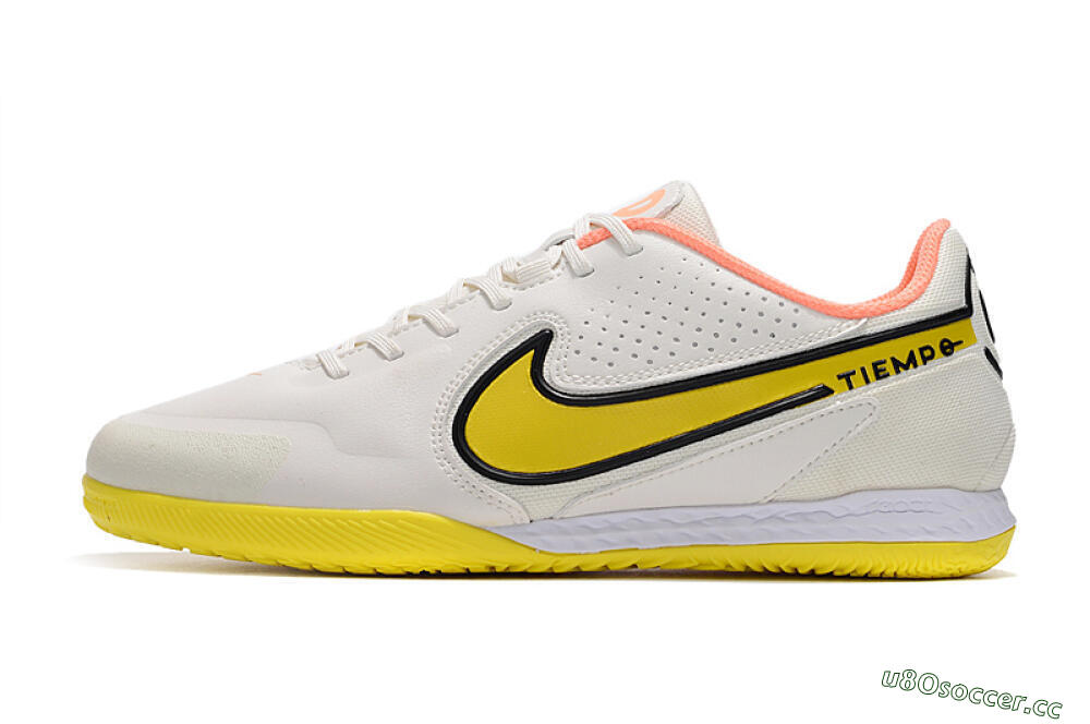 Men's Nike React Tiempo Legend 9 Pro IC Indoor & Futsal Low-Tops Football Shoes - White/Black/Yellow 0