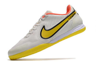 Men's Nike React Tiempo Legend 9 Pro IC Indoor & Futsal Low-Tops Football Shoes - White/Black/Yellow