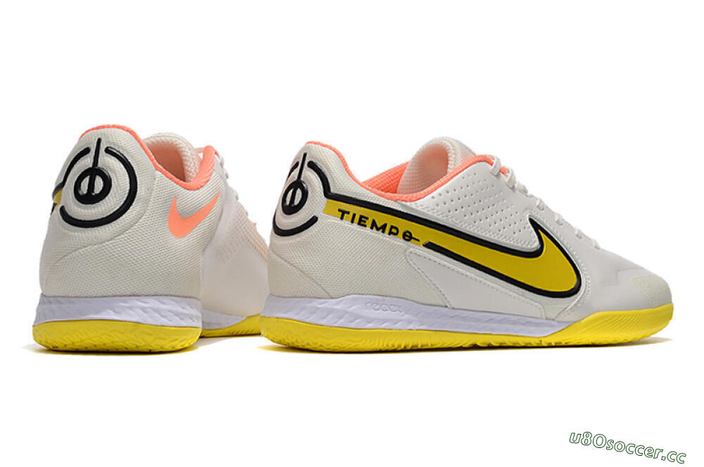 Men's Nike React Tiempo Legend 9 Pro IC Indoor & Futsal Low-Tops Football Shoes - White/Black/Yellow 6