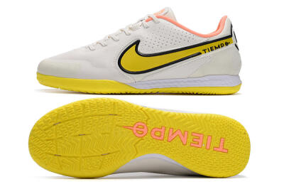 Men's Nike React Tiempo Legend 9 Pro IC Indoor & Futsal Low-Tops Football Shoes - White/Black/Yellow