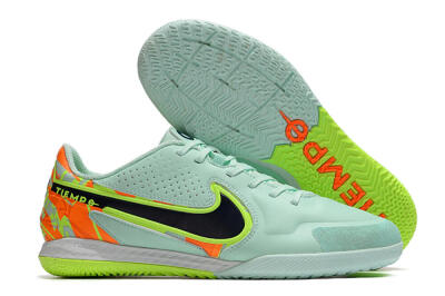 Men's Nike React Tiempo Legend 9 Pro IC Indoor & Futsal Low-Tops Football Shoes - Jade/Black/Yellow/Red