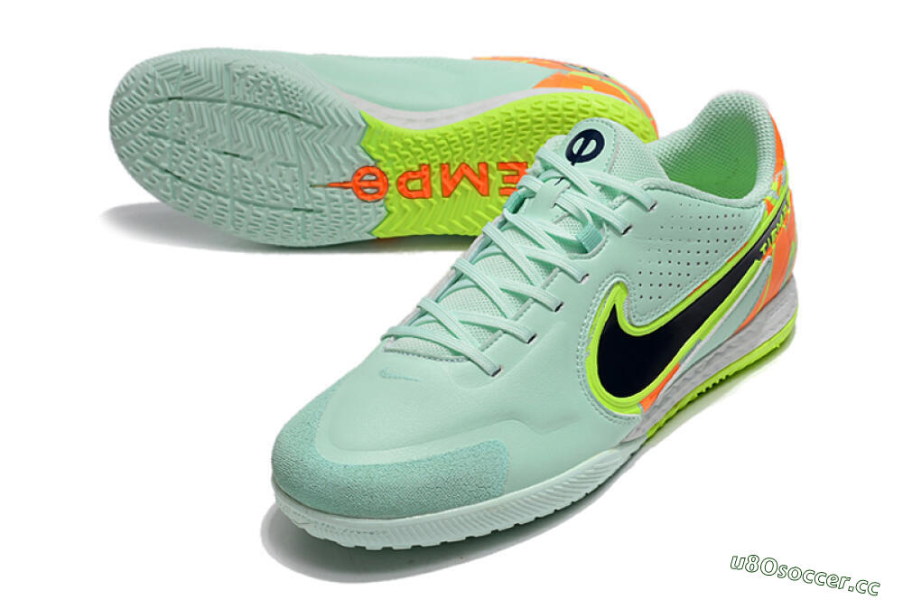Men's Nike React Tiempo Legend 9 Pro IC Indoor & Futsal Low-Tops Football Shoes - Jade/Black/Yellow/Red 3