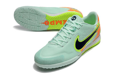 Men's Nike React Tiempo Legend 9 Pro IC Indoor & Futsal Low-Tops Football Shoes - Jade/Black/Yellow/Red