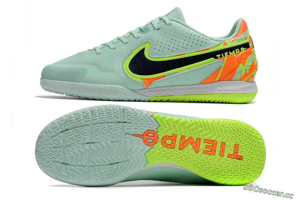 Men's Nike React Tiempo Legend 9 Pro IC Indoor & Futsal Low-Tops Football Shoes - Jade/Black/Yellow/Red 1