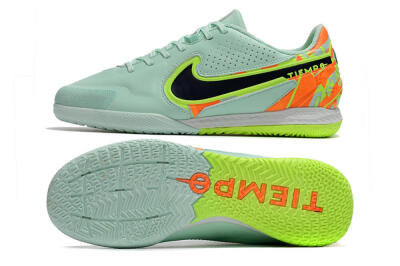 Men's Nike React Tiempo Legend 9 Pro IC Indoor & Futsal Low-Tops Football Shoes - Jade/Black/Yellow/Red