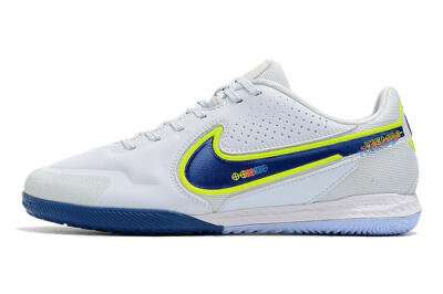 Men's Nike React Tiempo Legend 9 Pro IC Indoor & Futsal Low-Tops Football Shoes - White/Blue/Yellow