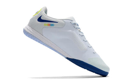 Men's Nike React Tiempo Legend 9 Pro IC Indoor & Futsal Low-Tops Football Shoes - White/Blue/Yellow