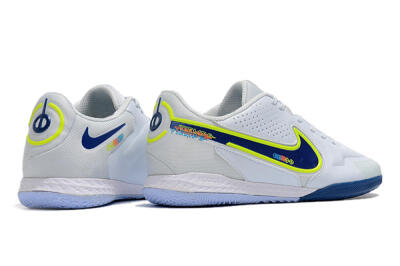 Men's Nike React Tiempo Legend 9 Pro IC Indoor & Futsal Low-Tops Football Shoes - White/Blue/Yellow