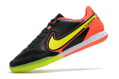 Men's Nike React Tiempo Legend 9 Pro IC Indoor & Futsal Low-Tops Football Shoes - Black/Yellow/Red