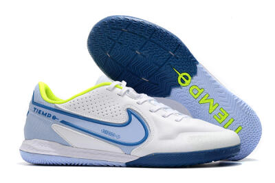 Men's Nike React Tiempo Legend 9 Pro IC Indoor & Futsal Low-Tops Football Shoes - White/Blue/Yellow