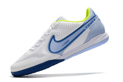 Men's Nike React Tiempo Legend 9 Pro IC Indoor & Futsal Low-Tops Football Shoes - White/Blue/Yellow