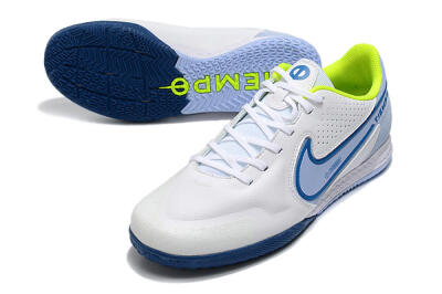 Men's Nike React Tiempo Legend 9 Pro IC Indoor & Futsal Low-Tops Football Shoes - White/Blue/Yellow