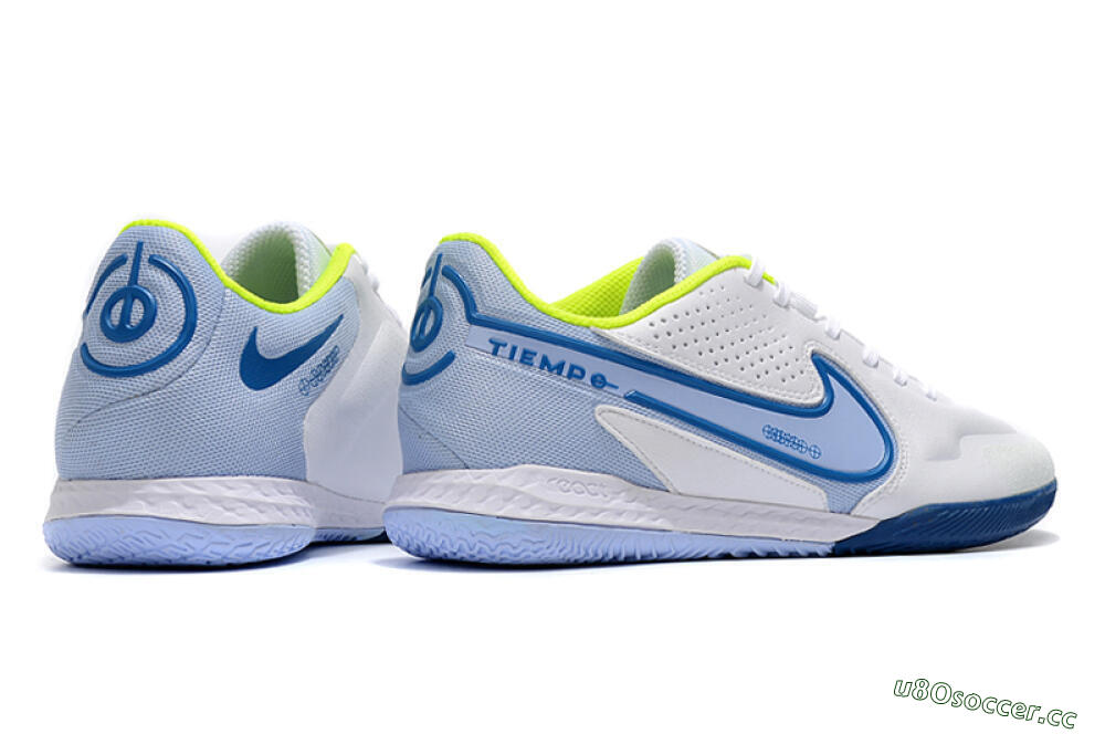 Men's Nike React Tiempo Legend 9 Pro IC Indoor & Futsal Low-Tops Football Shoes - White/Blue/Yellow 6