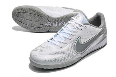 Men's Nike React Tiempo Legend 9 Pro IC Indoor & Futsal Low-Tops Football Shoes - White/Silver/Grey