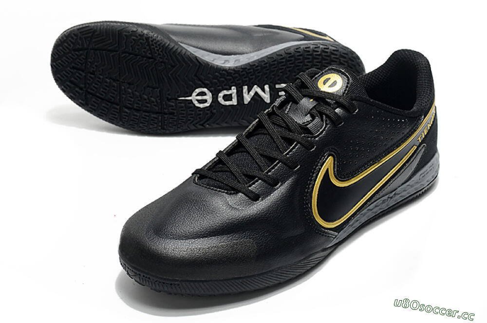 Men's Nike React Tiempo Legend 9 Pro IC Indoor & Futsal Low-Tops Football Shoes - Black/Gold/White 3