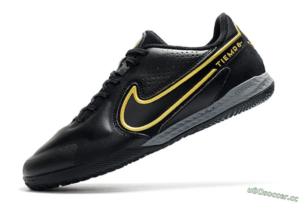 Men's Nike React Tiempo Legend 9 Pro IC Indoor & Futsal Low-Tops Football Shoes - Black/Gold/White 5