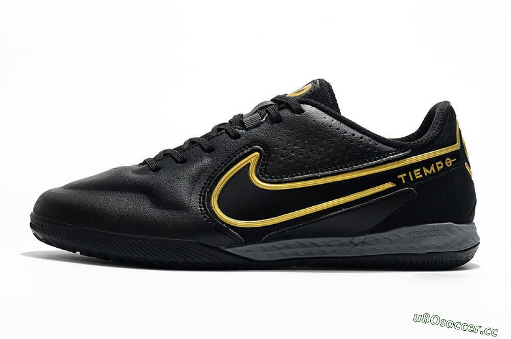 Men's Nike React Tiempo Legend 9 Pro IC Indoor & Futsal Low-Tops Football Shoes - Black/Gold/White 0