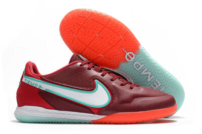 Men's Nike React Tiempo Legend 9 Pro IC Indoor & Futsal Low-Tops Football Shoes - Red/Jade/White