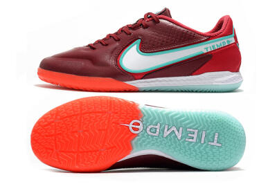 Men's Nike React Tiempo Legend 9 Pro IC Indoor & Futsal Low-Tops Football Shoes - Red/Jade/White