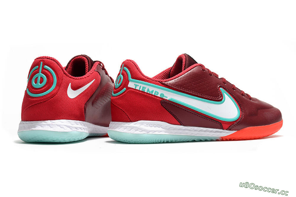 Men's Nike React Tiempo Legend 9 Pro IC Indoor & Futsal Low-Tops Football Shoes - Red/Jade/White 6