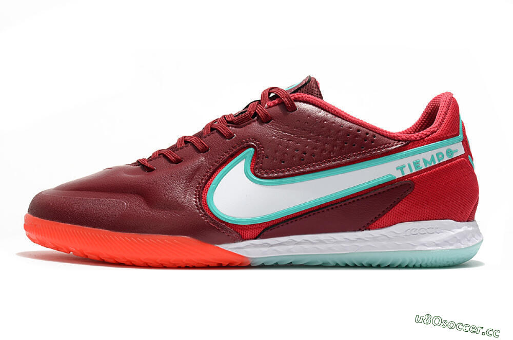 Men's Nike React Tiempo Legend 9 Pro IC Indoor & Futsal Low-Tops Football Shoes - Red/Jade/White 0
