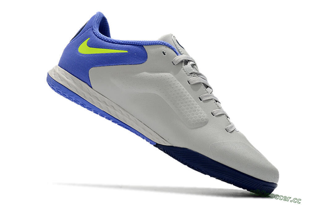 Men's Nike React Tiempo Legend 9 Pro IC Indoor & Futsal Low-Tops Football Shoes - Grey/Yellow/Blue 4