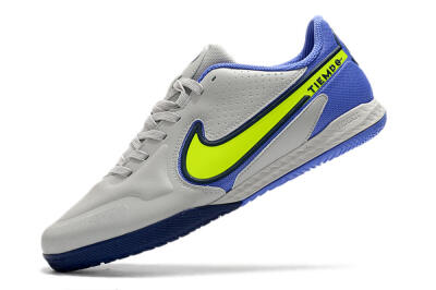 Men's Nike React Tiempo Legend 9 Pro IC Indoor & Futsal Low-Tops Football Shoes - Grey/Yellow/Blue